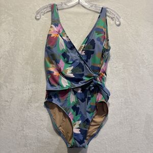 GAP Floral One Piece Swimsuit - Blue and Green